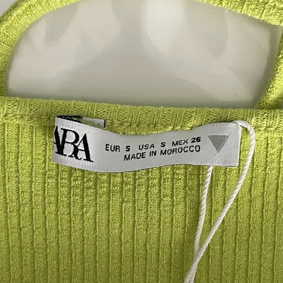 2/$30 NWT ZARA Ribbed Strappy Pinafore Dress Small Apple Green Mini #7346 - Picture 10 of 16